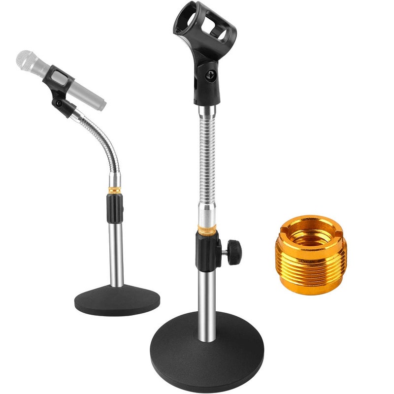Eison Microphone Stand Desk Mic Stand Desktop Tabletop Microphone Stand with Gooseneck Mic Clip 5/8" Male to 3/8" Female Screw for Blue Yeti Snowball Christmas gift - Image 1